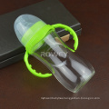 Bpa Free Silicone Cover Glass Baby Drinking Feeding Bottle With Handle